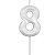Vela de Aniversário Mini Design Número 8 Branco Perola Metalizado - Silver - Imagem 1