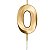 Vela de Aniversário Mini Design Número 0 Dourado Metalizado - Silver - Imagem 1