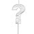 Vela de Aniversário Mini Design Interrogação Branco Metalizado - Silver - Imagem 1