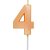 Vela de Aniversário Mini Design Número 4 Laranja Candy Metalizado - Silver - Imagem 1