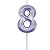 Vela de Aniversário Mini Design Número 8 Lilás Candy Metalizado - Silver - Imagem 1