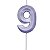 Vela de Aniversário Mini Design Número 9 Lilás Candy Metalizado - Silver - Imagem 1