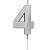 Vela de Aniversário Mini Design Número 4 Prata Metalizado - Silver - Imagem 1