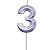 Vela de Aniversário Mini Design Número 3 Lilás Candy Metalizado - Silver - Imagem 1