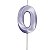 Vela de Aniversário Mini Design Número 0 Lilás Candy Metalizado - Silver - Imagem 1