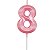 Vela de Aniversário Mini Design Número 8 Rosa Candy Metalizado - Silver - Imagem 1