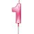 Vela de Aniversário Mini Design Número 1 Rosa Forte Metalizado - Silver - Imagem 1