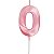 Vela de Aniversário Mini Design Número 0 Rosa Candy Metalizado - Silver - Imagem 1