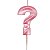 Vela de Aniversário Mini Design Interrogação Rosa Candy Metalizado - Silver - Imagem 1