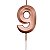 Vela de Aniversário Mini Design Número 9 Rosê Gold Metalizado - Silver - Imagem 1