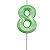 Vela de Aniversário Mini Design Número 8 Verde Candy Metalizado - Silver - Imagem 1