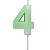 Vela de Aniversário Mini Design Número 4 Verde Candy Metalizado - Silver - Imagem 1