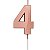 Vela de Aniversário Mini Design Número 4 Rosê Gold Metalizado - Silver - Imagem 1