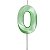 Vela de Aniversário Mini Design Número 0 Verde Candy Metalizado - Silver - Imagem 1