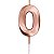 Vela de Aniversário Mini Design Número 0 Rosê Gold Metalizado - Silver - Imagem 1