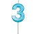 Vela de Aniversário Design Número 3 Azul Claro Metalizado - Silver - Imagem 1