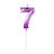 Vela de Aniversário Design Número 7 Roxo Metalizado - Silver - Imagem 1