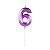 Vela de Aniversário Design Número 6 Roxo Metalizado - Silver - Imagem 1