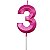 Vela de Aniversário Design Número 3 Pink Metalizado - Silver - Imagem 1