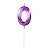 Vela de Aniversário Design Número 0 Roxo Metalizado - Silver - Imagem 1