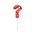 Vela de Aniversário Design Interrogação Vermelho Metalizado - Silver - Imagem 1