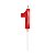 Vela de Aniversário Design Número 1 Vermelho Metalizado - Silver - Imagem 1