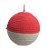 Bolas de Natal Vermelha e Cru Barbante 8cm com 6Un - Ref 1004157 Cromus - Imagem 1