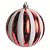 Bolas de Natal Vermelho Gomos Brancos 10cm com 4Un - Ref 1008878 Cromus - Imagem 1
