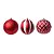 Bolas de Natal Vermelha e Branca Sortidas 10cm com 5Un - Ref 1590251 Cromus - Imagem 1