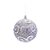 Bolas de Natal Prata com Arabescos Metal 10cm com 4Un - Ref 1350860 Cromus - Imagem 1