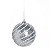 Bolas de Natal Glitter Prata com Listras Brancas 10cm com 4Un - Ref 1923591 Cromus - Imagem 1