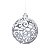 Bolas de Natal Arabesco Prata de Glitter 10cm com 4Un - Ref 1205570 Cromus - Imagem 1