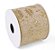 Fita Aramada de Linho Cru com Folhas Azevinho Glitter Dourado 6,3x914cm - Ref 1030805 Cromus - Imagem 3