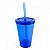Copo com Tampa e Canudo 350ML Azul Neon - Neoplas - Imagem 1