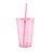 Copo com Tampa e Canudo 350ML Rosa Bebe Transparente - Neoplas - Imagem 1