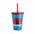 Copo com Tampa e Canudo 350ML Canino Azul e Vermelho - Neoplas - Imagem 1