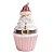 Enfeite Cupcake de Resina Noel Rosa Claro 15x9cm - Ref 1107829 Cromus - Imagem 1