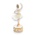 Bailarina de Resina com Saia Tule Branca e Dourada com Som e Movimento 29cm - Ref 3119998 Cromus - Imagem 2