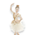 Bailarina de Resina com Saia Tule Branca e Dourada com Som e Movimento 29cm - Ref 3119998 Cromus - Imagem 3