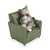 Gato de Resina Deitado no Sofá com Cachecol 8x7cm - Ref 3119997 Cromus - Imagem 1
