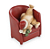 Cachorro de Resina Deitado no Sofá Vermelho com Cachecol 7x8cm - Ref 3119996 Cromus - Imagem 2