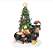 Enfeite de Resina Cachorro com Filhotes e Pinheiro com Luz 2AAA 21cm - Ref 1085956 Cromus - Imagem 3