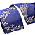 Fita Aramada de Natal Linho Azul com Estampa de Ramos Glitter Chá 6,3cmx9,14m - Ref 3104315 CromuS - Imagem 3
