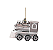 Enfeite Pendurar Trem Rose com Branco 5x5x1cm com 3Un - Ref 1027353 Cromus - Imagem 1