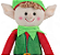 Elfo de Pelúcia com Colete Vermelho e Verde 13cmx6cmx48cm - Ref 1076064 Cromus - Imagem 2