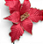 Flor de Natal Poisentia de Veludo Vermelho Borda Glitter Chá 26cm - Ref 3100418 Cromus - Imagem 2