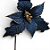 Flor de Natal Poisentia de Veludo Azul Naval 26cm - Ref 3100413 Cromus - Imagem 3