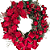 Guirlanda Decorada de Natal Bolas e Flores Vermelha com Laço Veludo 45x70cm - CCS Decorações - Imagem 7