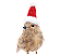 Pássaro de Palha com Gorro Noel 19x14cm - Ref 1108116 Cromus - Imagem 2