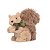 Esquilo de Pelúcia Rígido com Laço no Pescoço 17x19x11cm - Ref 1016188 Cromus - Imagem 1